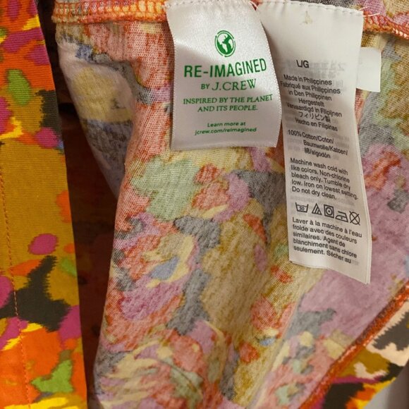 J.Crew Tissue Turtleneck – Sunset Floral Orange/Brown – SZ L - Picture 4 of 4